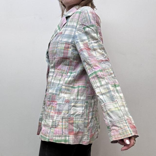 Checked patchwork blazer jacket