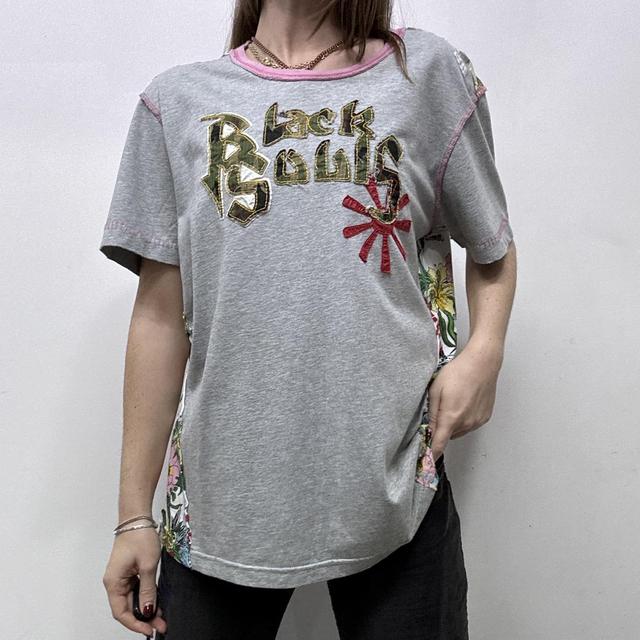 Graphic embroidered printed tshirt