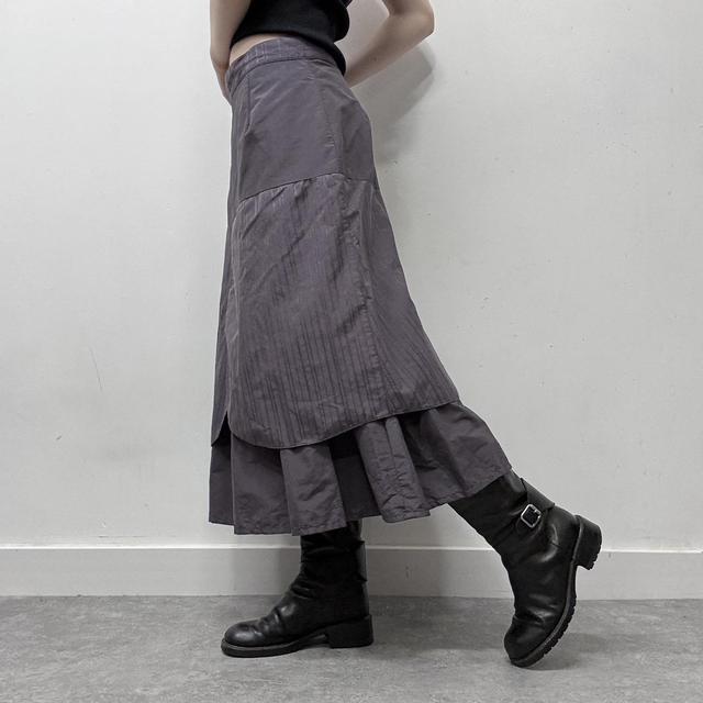 Grey pinstripe skirt