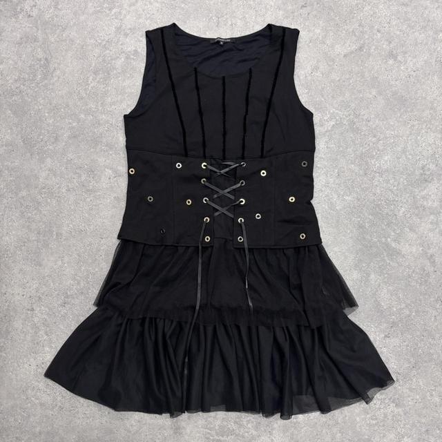Black corset grunge eyelet dress