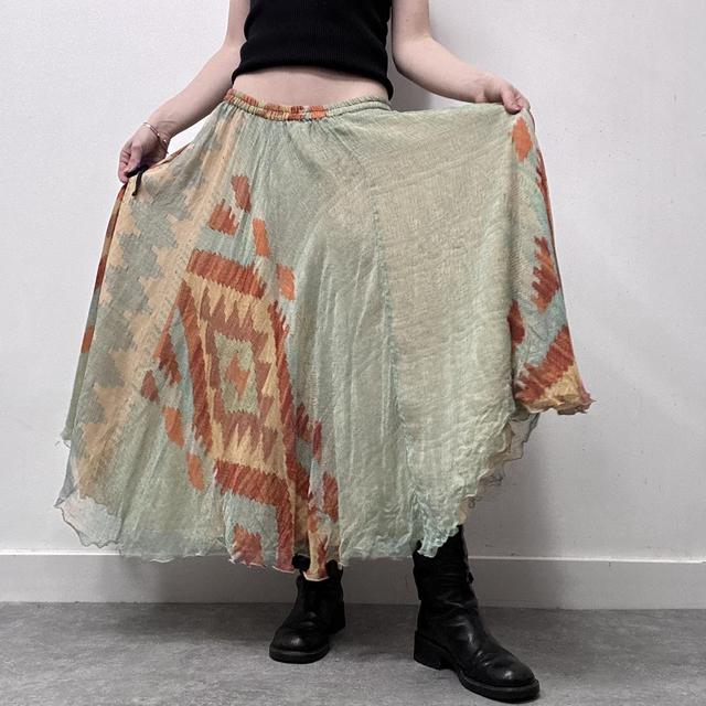 Sheer crinkle silk floaty boho skirt