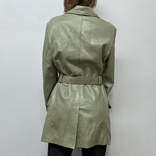 Green leather blazer jacket
