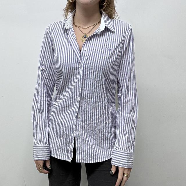 Flared pinstripe fitted shirt