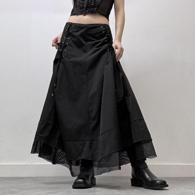 Grunge corset tech maxi skirt
