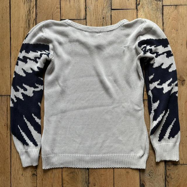 Graphic cotton eagle knitted jumper