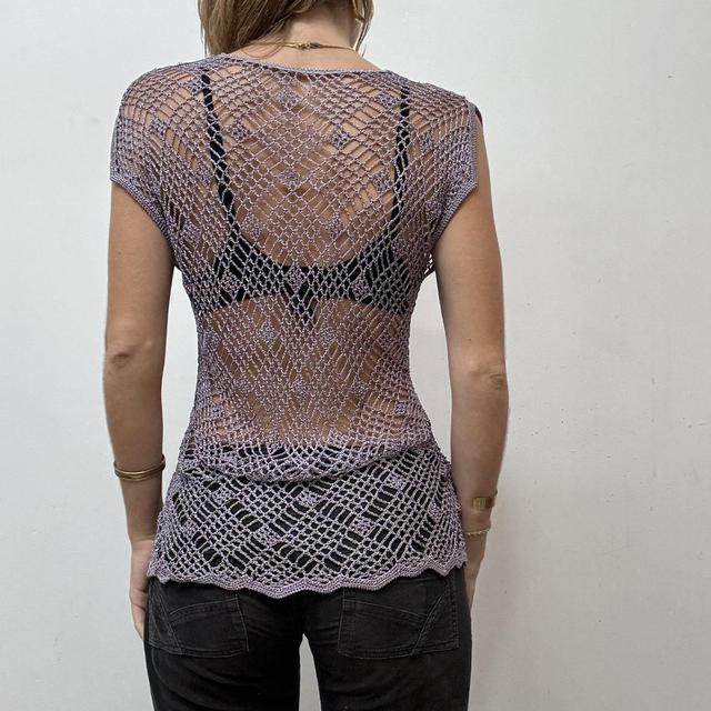 Sheer crochet shimmer fairy top