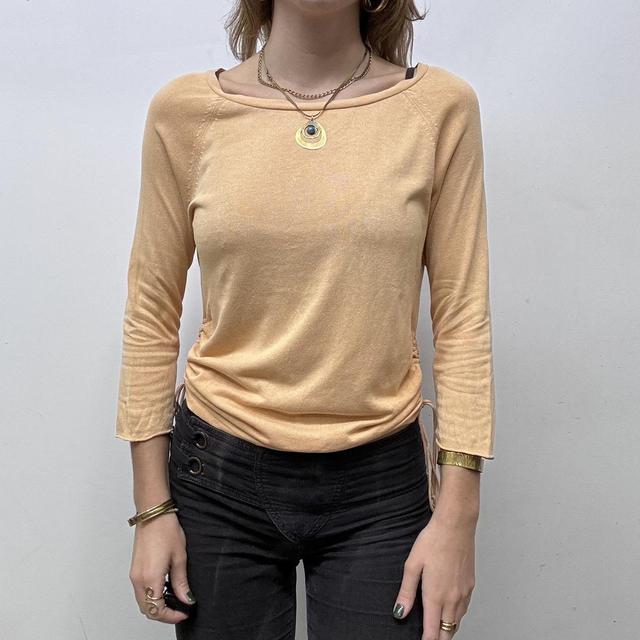 Slouchy knit ruched knit top