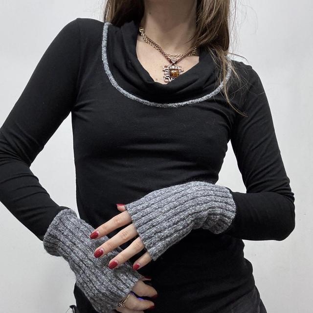 Black Cop Copine drape neck top