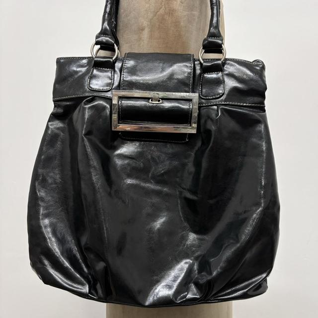 Black buckle shoulder bag