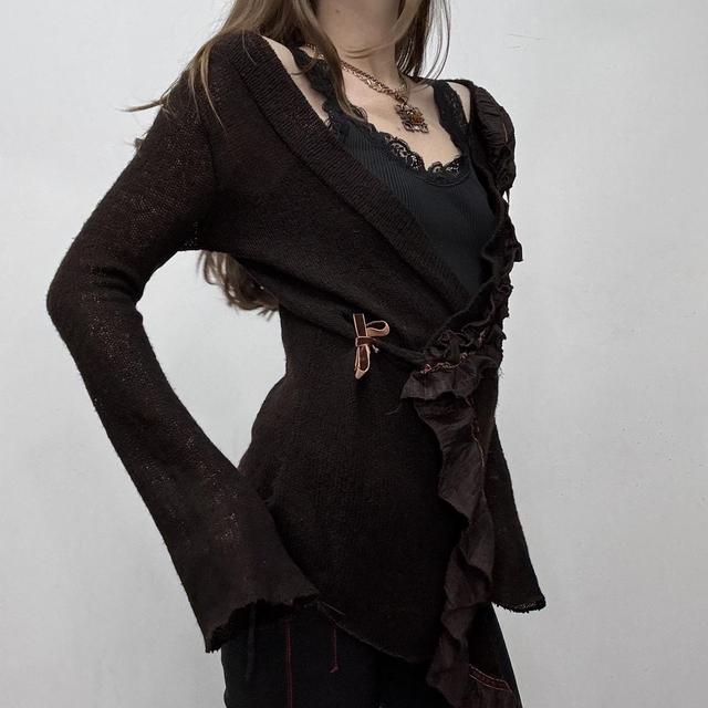 Slouchy wide neck knit cardigan