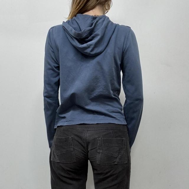 Slouchy blue stitched hoodie