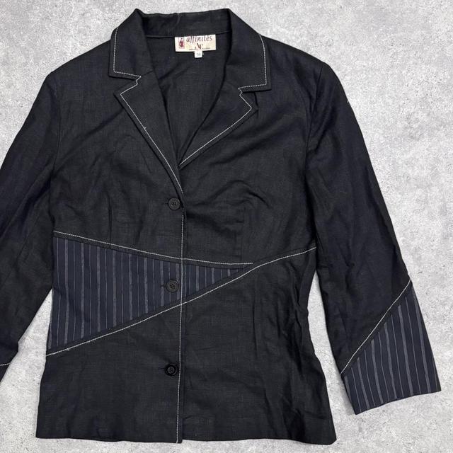 Black pinstripe flared jacket