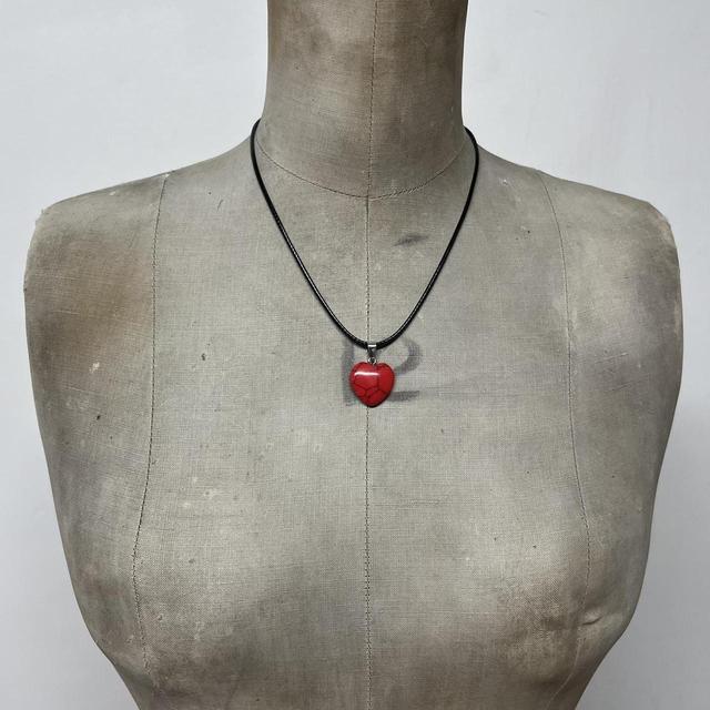Red crystal heart necklace