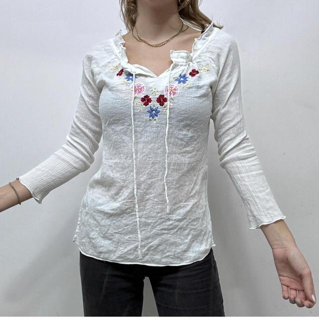 White western embroidered blouse