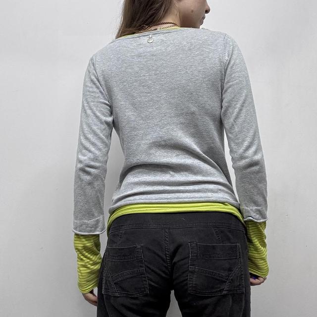 Pinstripe layered flared jumper