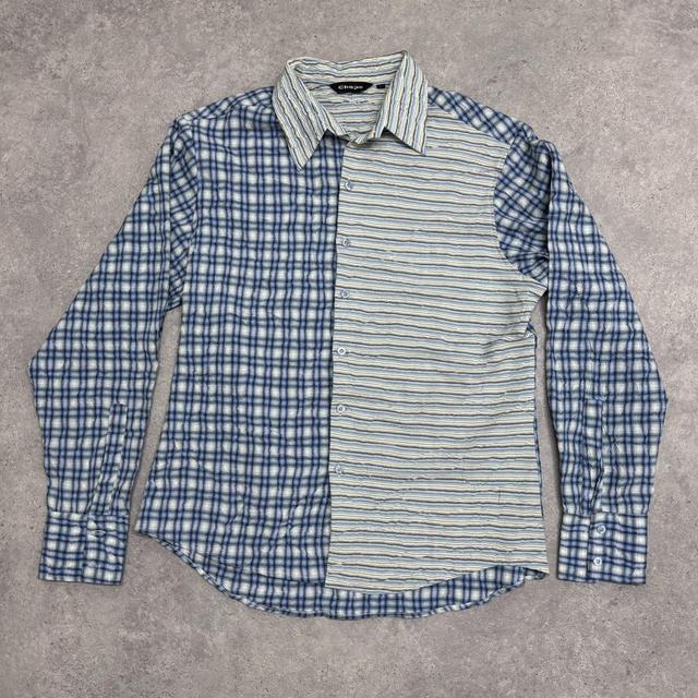 Pinstripe crinkle oversized shirt