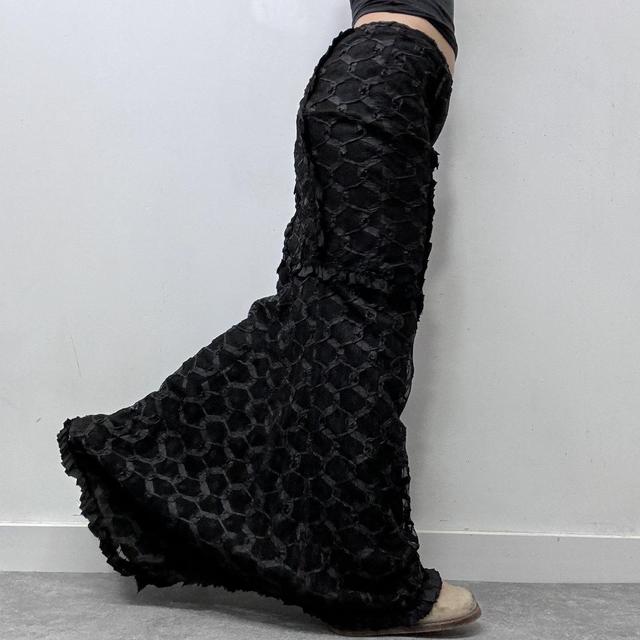 Black lace gothic maxi skirt