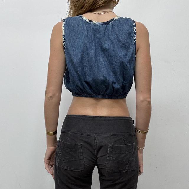 Vintage denim boho fairy crop top