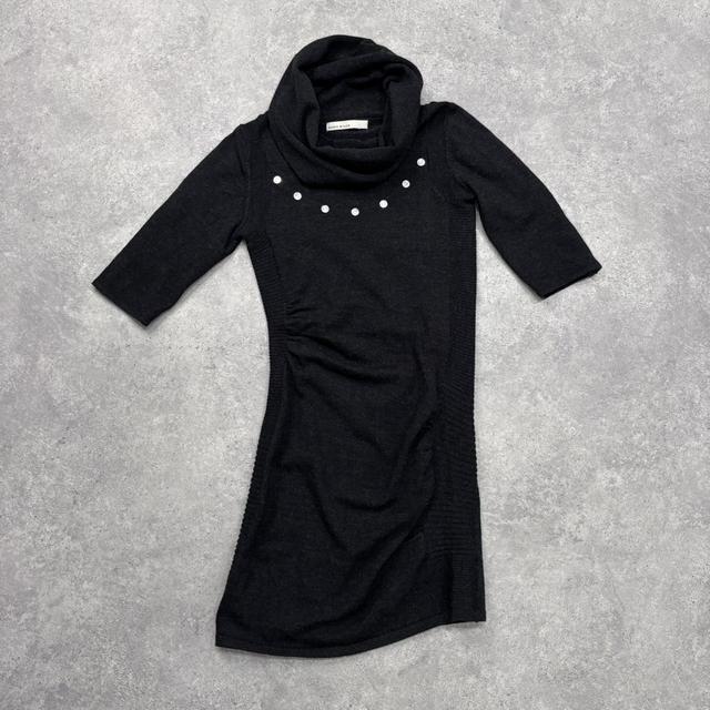 Grey wool studded slouchy dress