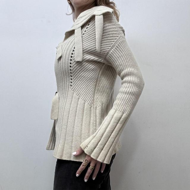 Ribbed knit flare cardigan