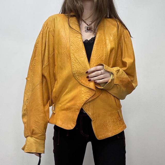 Ultra slouchy batwing leather jacket