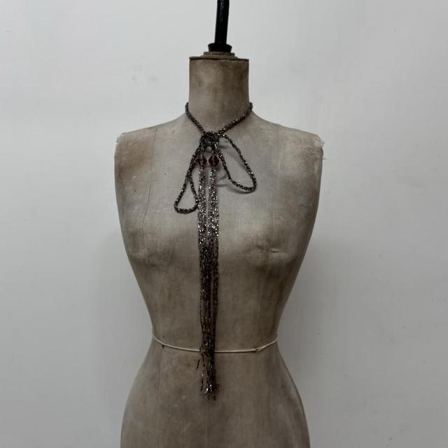 Beaded bow waist chain