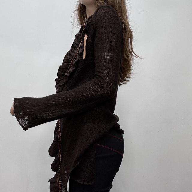 Slouchy wide neck knit cardigan