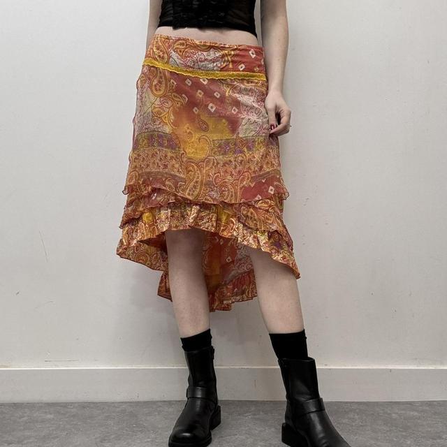 Y2K fairy paisley midi skirt