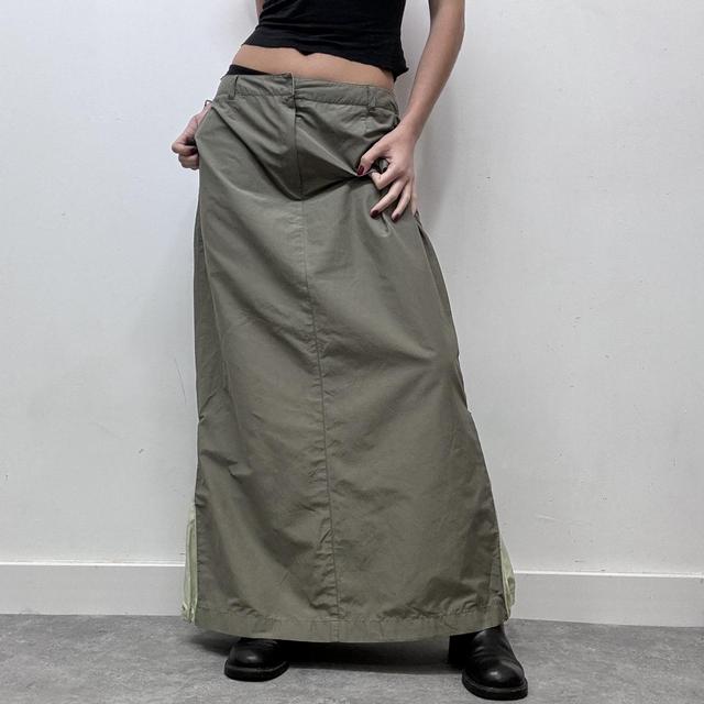 Khaki tech aline maxi skirt
