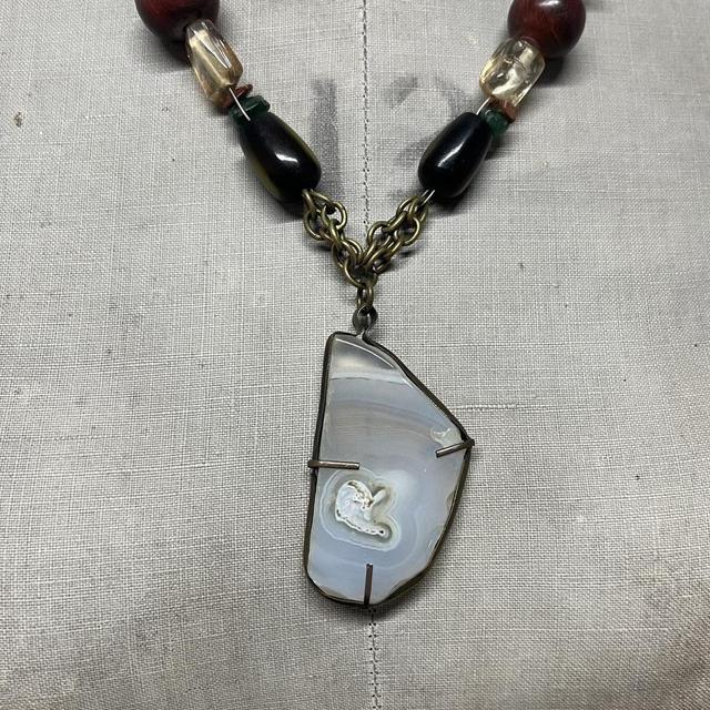 Chunky boho crystal necklace