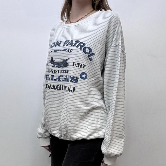 Pinstripe graphic cotton sweatshirt