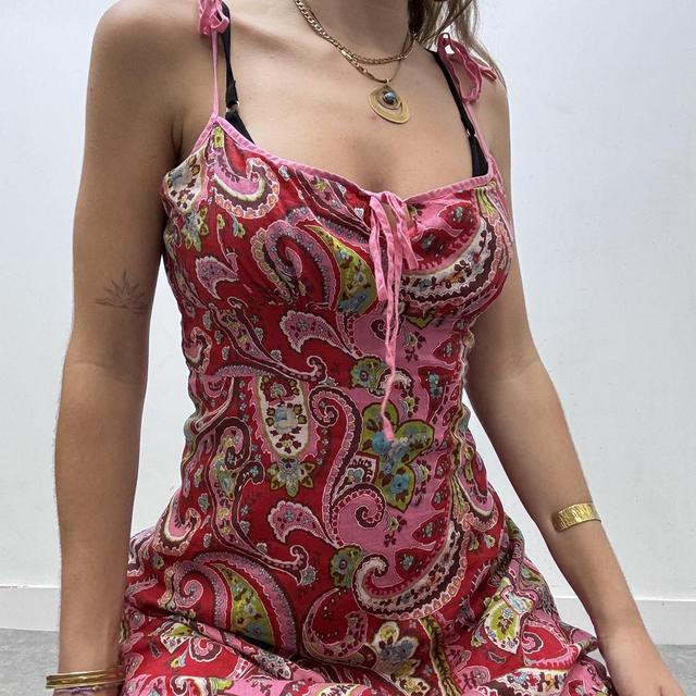 Pink paisley floral dress