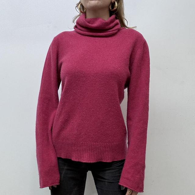 Pink cashmere knit slouchy jumper