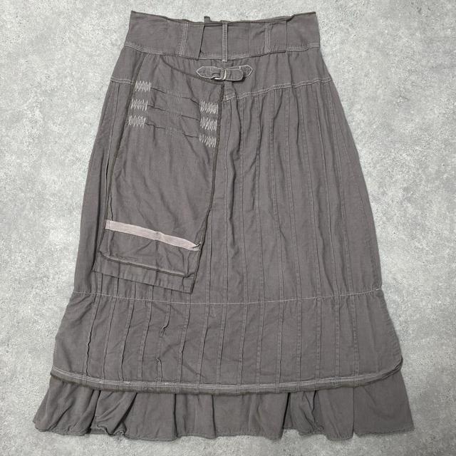 Pinstripe archival cargo maxi skirt