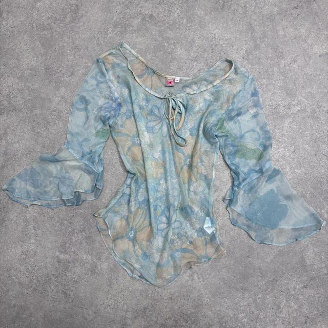 Paisley print sheer flared shirt