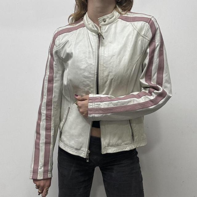 Leather vintage biker jacket