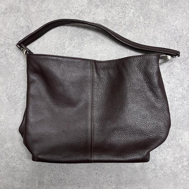 Dark brown leather slouchy shoulder bag