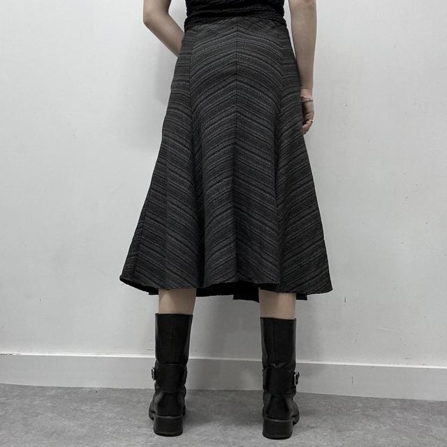 Pinstripe diagonal midi skirt