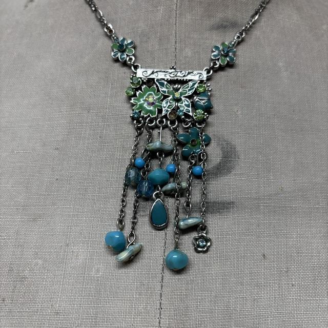 Silver gemstone fairy summer necklace