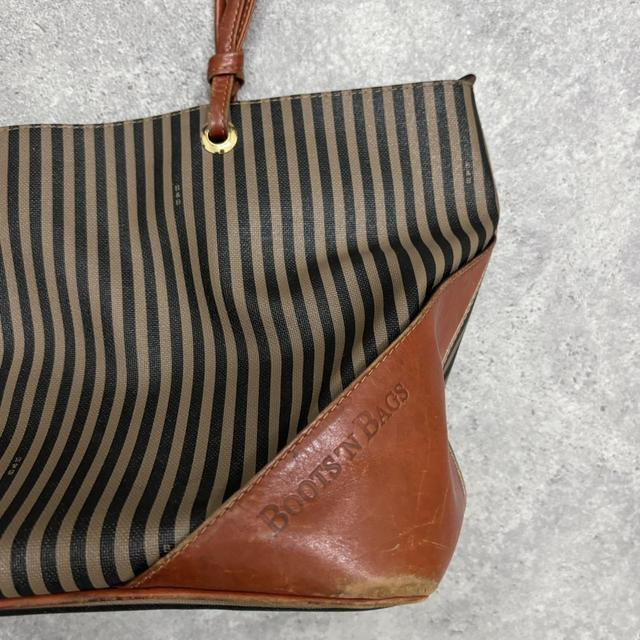 Vintage pinstripe leather shoulder bag