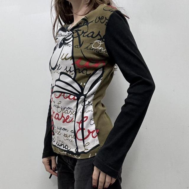 Y2K abstract graphic printed T-shirt