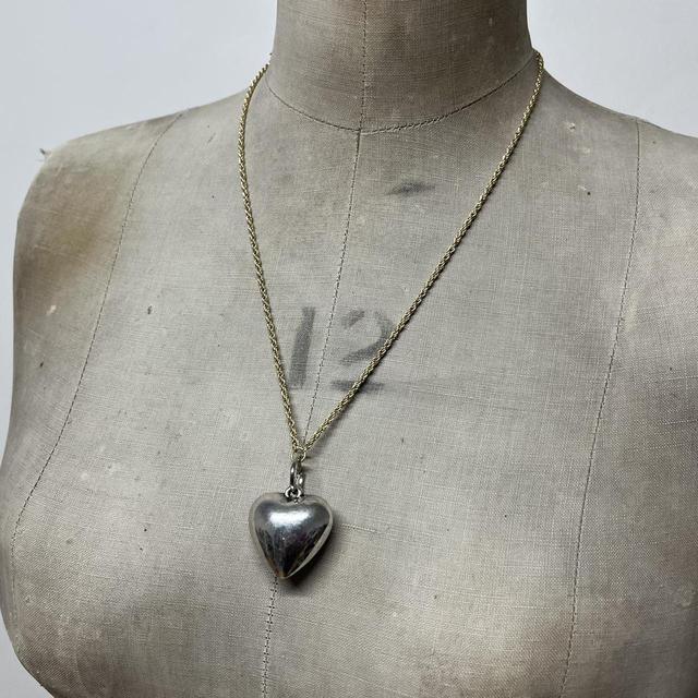 Silver bubble heart necklace