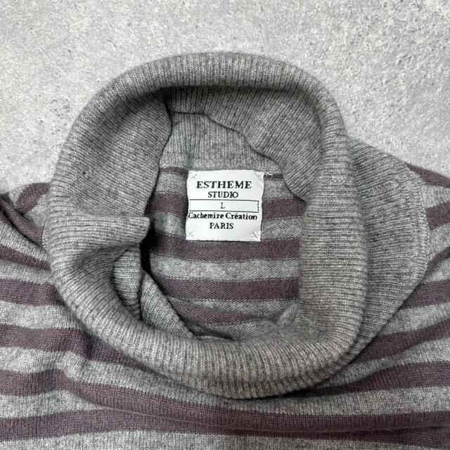 Grey pinstripe slouchy cashmere jumper