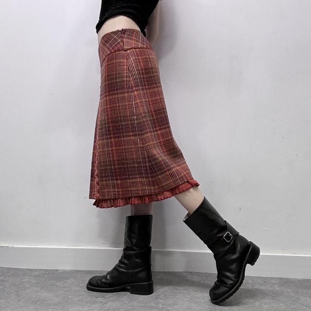 Checked tartan layered fairy midi skirt
