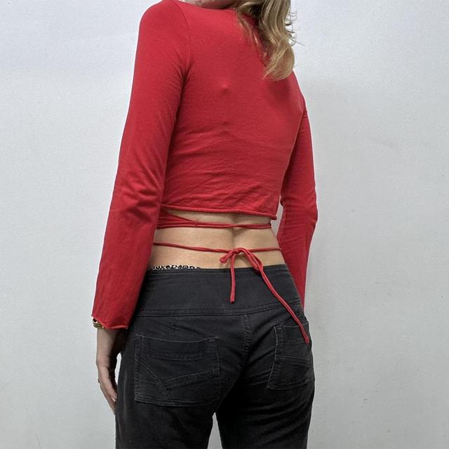 Red wrap ballerina cardi