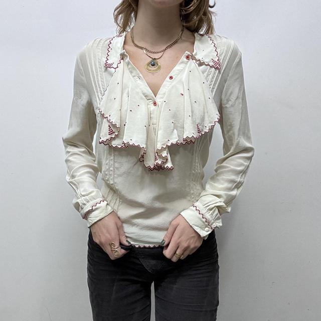 Silk edwardian embroidered shirt