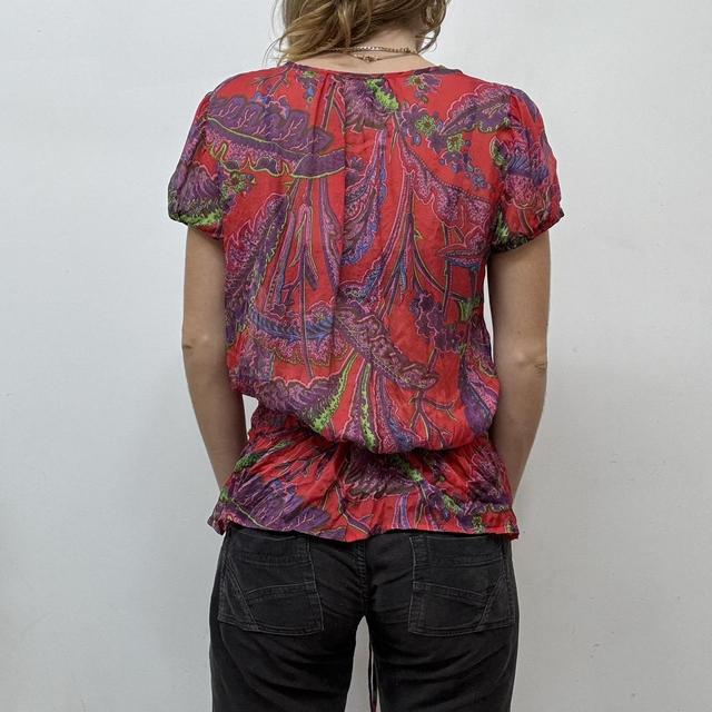 Sheer floral silk paisley shirt