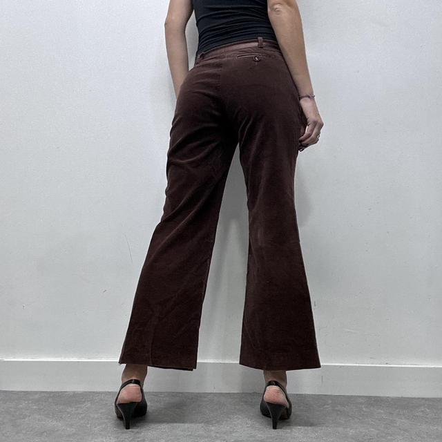 Brown velvet flared jeans