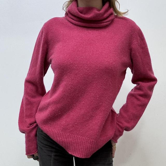 Pink cashmere knit slouchy jumper