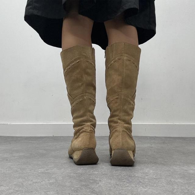 Boxing suede moto biker boots